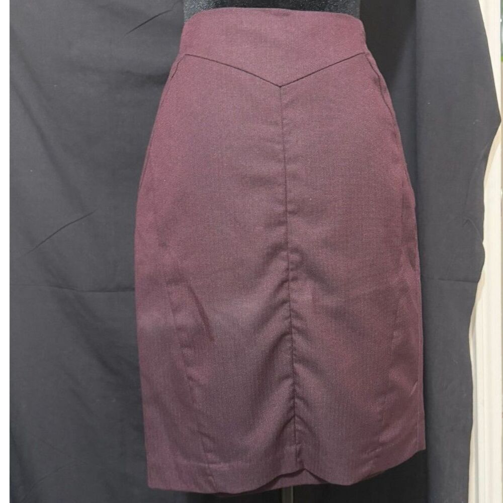 Worthington Red/Purple Pencil Midi Skirt Size 8